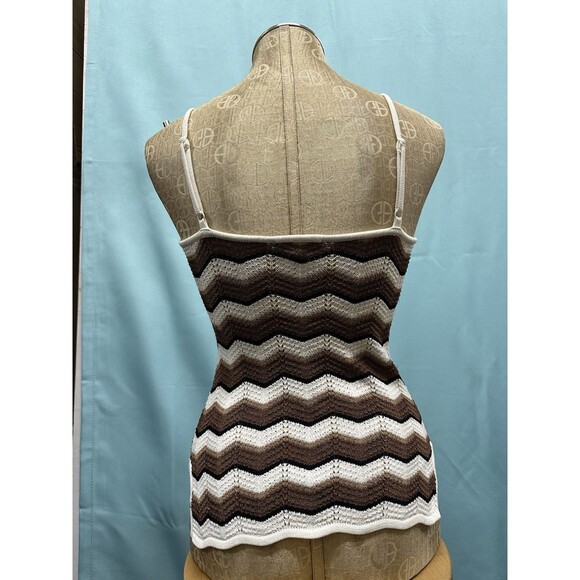 Bebe Vintage Y2K women size XS cami rayon nylon strap stretchy brown beige top - Picture 3 of 8